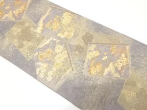 読み本に花鳥・古典柄織り出し　袋帯